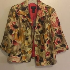 Investments Sunflower Floral Women’s Jacket NEW Sz 14P Fall Colors all occasions